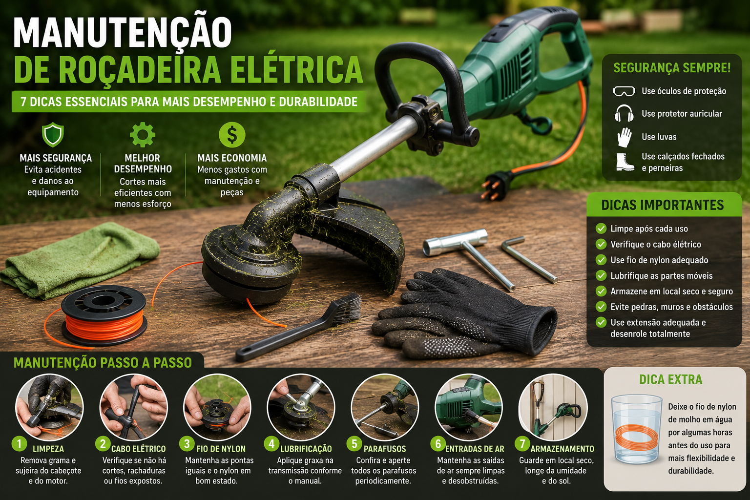 Manutenção de Roçadeira Elétrica: 7 Dicas Para Aumentar a Vida Útil em 2026